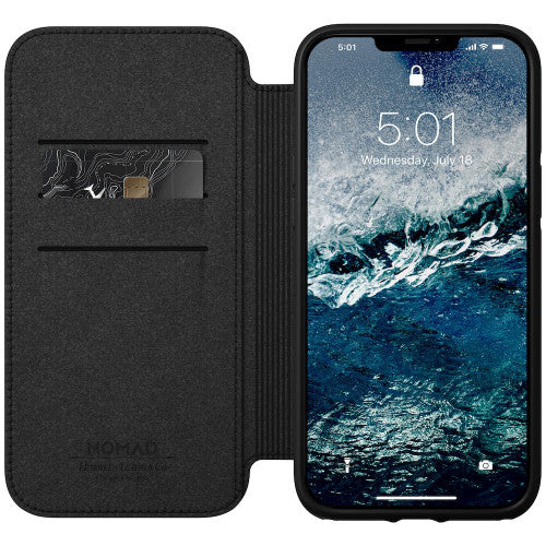 Nomad Leather Rugged Folio Case iPhone 12 Pro Max - Black