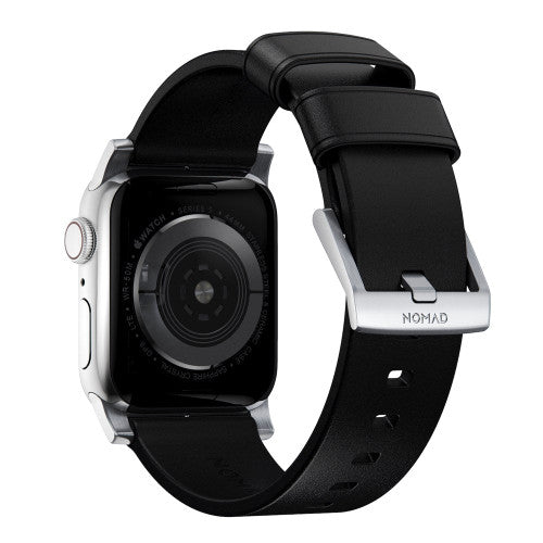 Nomad Modern Band Apple Watch 42/44/45/Ultra 49mm - Black (Silver hardware)