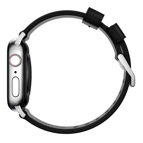 Nomad Modern Band Apple Watch 42/44/45/Ultra 49mm - Black (Silver hardware)