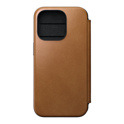 Nomad Modern Leather Folio Case iPhone 15 Pro - English Tan