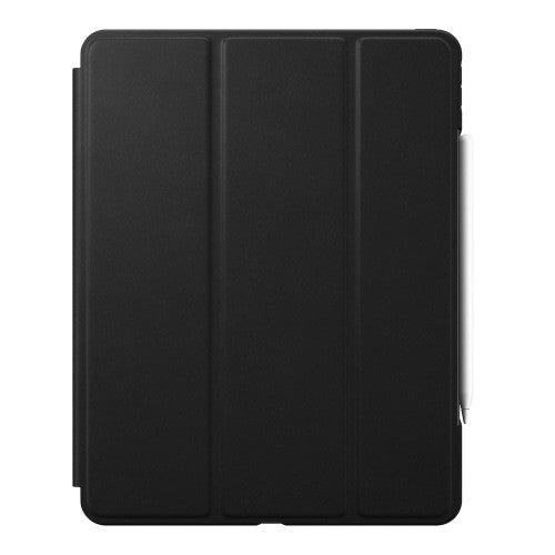 Nomad Horween Leather Rugged Folio Case iPad Pro 12.9" 4th Gen (2020)/iPad Air 13" (1st Gen, 2024, M2) - Black