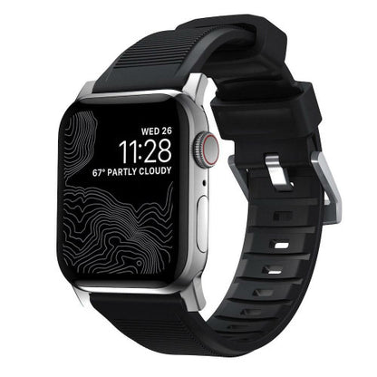 Nomad Rugged Strap Apple Watch 44/45/Ultra 49mm - Silver hardware