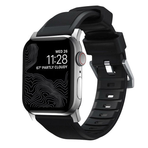 Nomad Rugged Strap Apple Watch 44/45/Ultra 49mm - Silver hardware
