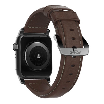 Nomad Traditional Strap Apple Watch 42/44/45/Ultra 49mm - Rustic Brown Black Hardware