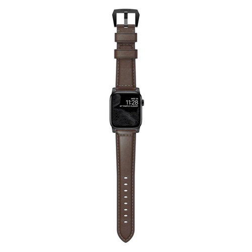 Nomad Traditional Strap Apple Watch 42/44/45/Ultra 49mm - Rustic Brown Black Hardware
