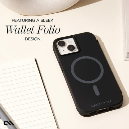 Case-Mate Wallet Folio MagSafe Case iPhone 15 Plus - Black