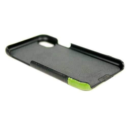Alto Metro Leather Case iPhone X/Xs - Raven/Lime