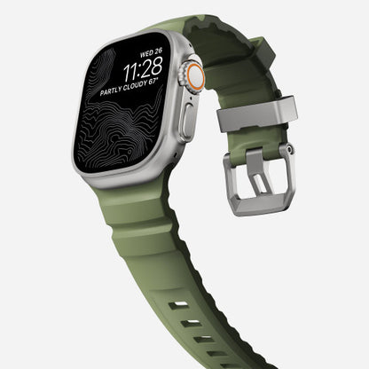 Nomad Rocky Point Band Apple Watch 46/49 mm - Forest Green/Natural Titanium Hardware