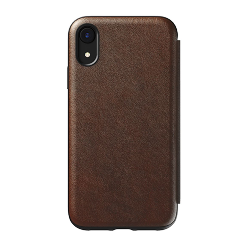 Nomad Horween Leather Rugged Tri-Folio Case iPhone XR - Rustic Brown