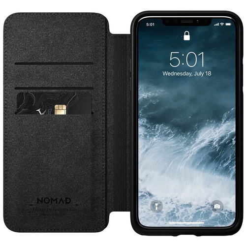 Nomad Horween Leather Rugged Folio Case iPhone 11 Pro Max - Black