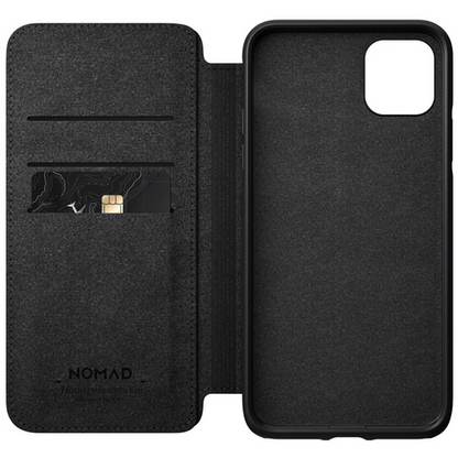 Nomad Horween Leather Rugged Folio Case iPhone 11 Pro Max - Black