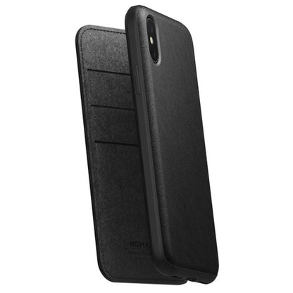 Nomad Horween Leather Rugged Folio Case iPhone Xs Max - Black