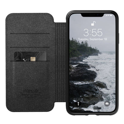 Nomad Horween Leather Rugged Folio Case iPhone Xs Max - Black