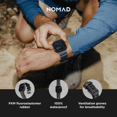 Nomad Rocky Point Band Apple Watch 46/49 mm - Storm Grey/Black Titanium Hardware