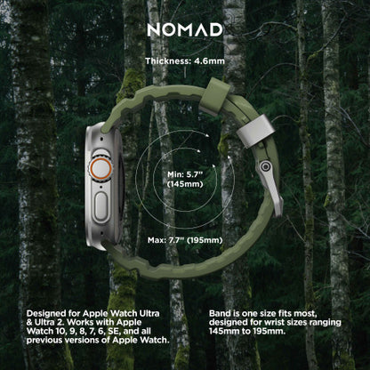 Nomad Rocky Point Band Apple Watch 46/49 mm - Forest Green/Natural Titanium Hardware