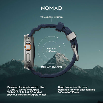 Nomad Rocky Point Band Apple Watch 46/49 mm - Atlantic Blue/Natural Titanium Hardware