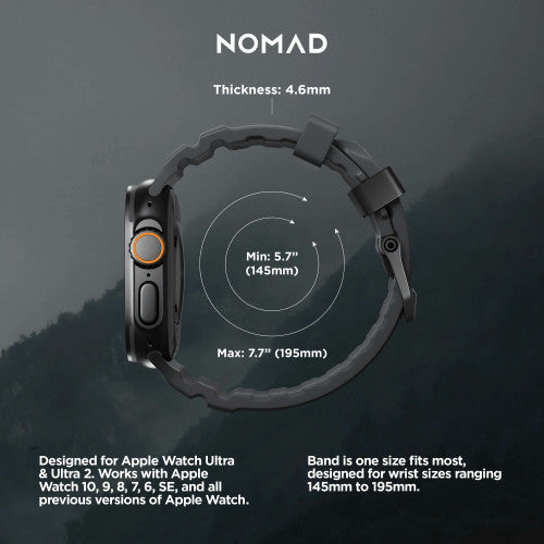 Nomad Rocky Point Band Apple Watch 46/49 mm - Storm Grey/Black Titanium Hardware