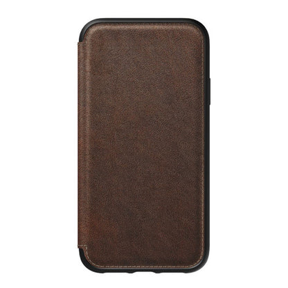 Nomad Horween Leather Rugged Tri-Folio Case iPhone XR - Rustic Brown