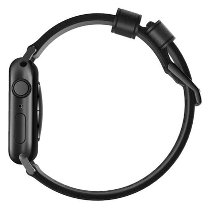 Nomad Horween Leather Strap Apple Watch 42/44/45/Ultra 49mm - Black (Black hardware)