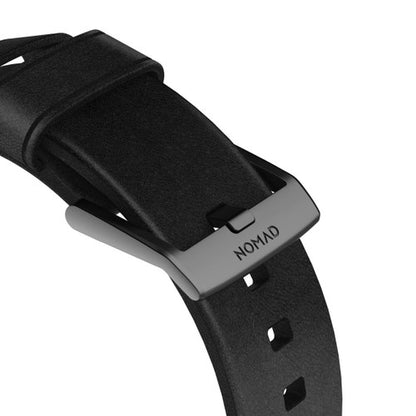Nomad Horween Leather Strap Apple Watch 42/44/45/Ultra 49mm - Black (Black hardware)