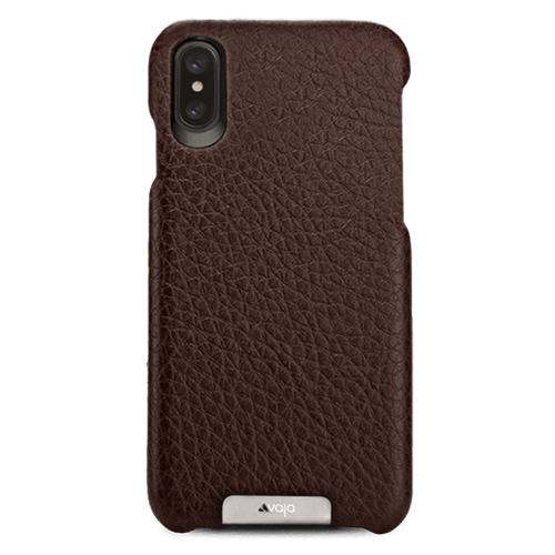 Vaja Grip Leather Case iPhone X/Xs - Floater Dark Brown/Birch
