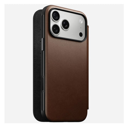 Nomad Modern Leather Folio Case iPhone 18 Pro Max - Brown