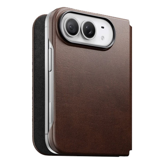 Nomad Traditional Horween Leather Folio Case iPhone Duo - Brown