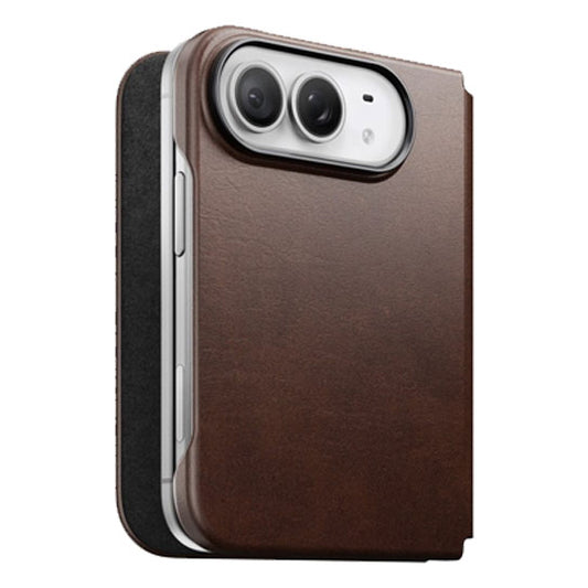 Nomad Traditional Horween Leather Folio Case iPhone Duo - Brown
