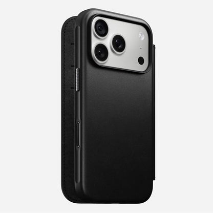 Nomad Modern Leather Folio Case iPhone 18 Pro Max - Black