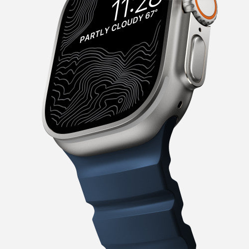 Nomad Rocky Point Band Apple Watch 46/49 mm - Atlantic Blue/Natural Titanium Hardware