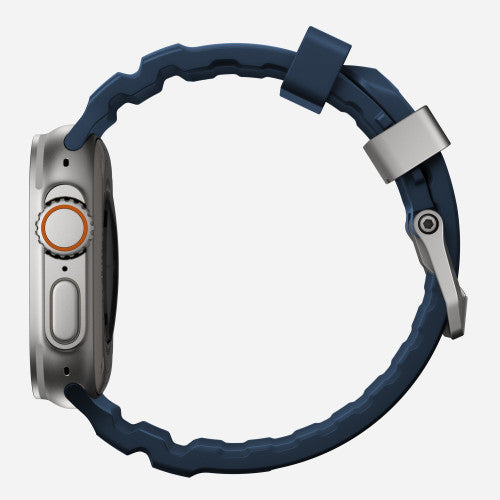 Nomad Rocky Point Band Apple Watch 46/49 mm - Atlantic Blue/Natural Titanium Hardware