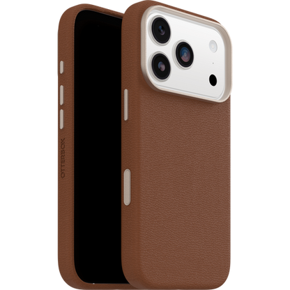 OtterBox Symmetry Cactus Leather MagSafe with Camera Control Case iPhone 17 Pro - Desert Saddle Brown