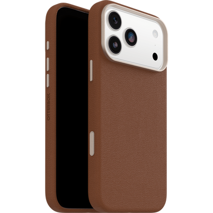 OtterBox Symmetry Cactus Leather MagSafe with Camera Control Case iPhone 17 Pro Max - Desert Saddle Brown